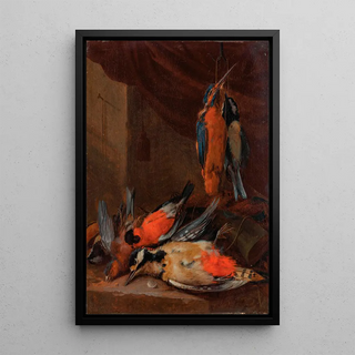 Adriaen De Grijef - A hunting still life with various songbirds.webp