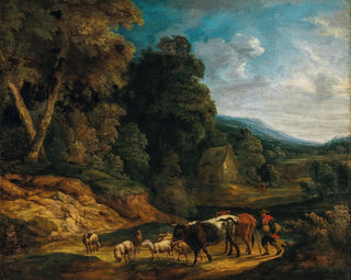 Adriaen Frans Boudewijns - A southern landscape with herdsmen and their flock.webp