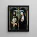 Ukrzyżowanego Chrystusa z koroną cierniową Ecce Homo i Matki Boskiej w żałobie - Adriaen Isenbrandt — oprawiony obraz na ścianie