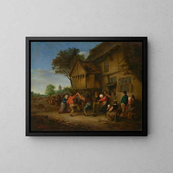 Une kermesse - Adriaen van Ostade — oprawiony obraz na ścianie