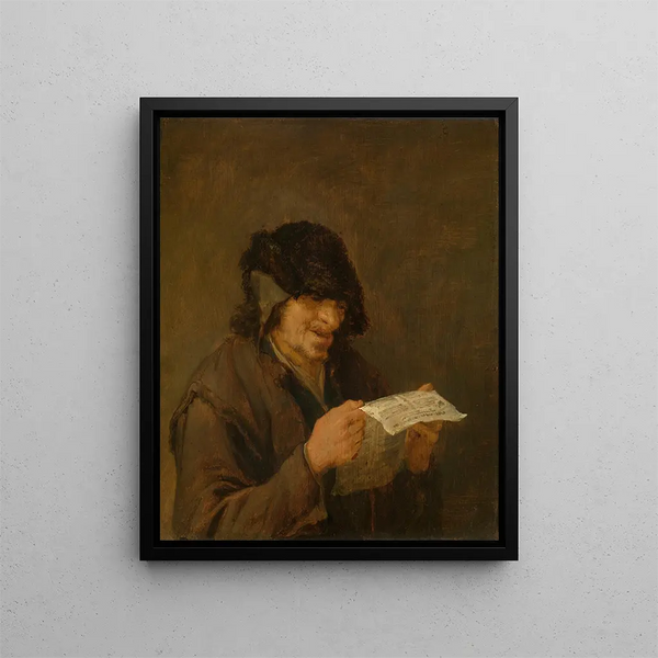 Mężczyzna śpiewający - Adriaen van Ostade — oprawiony obraz na ścianie