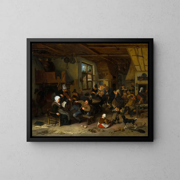 Gospoda wieśniaków - Adriaen van Ostade — oprawiony obraz na ścianie