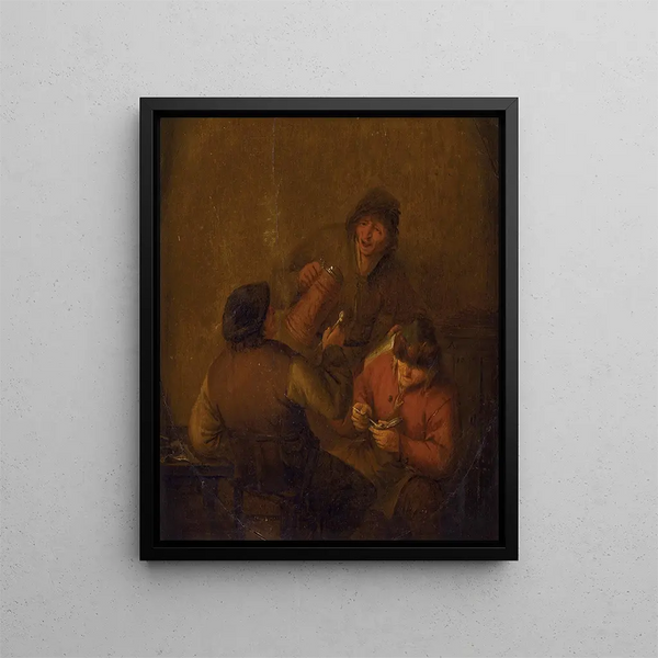 Scena z tawerny - Adriaen van Ostade — oprawiony obraz na ścianie