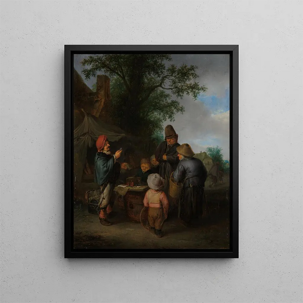 Le Charlatan - Adriaen van Ostade — oprawiony obraz na ścianie