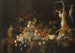 Natury Martwej z winogronami, figami, jabłkami, pomarańczami, morelami, cytrynami, melonem, jeżynami, otwartą granatem i wiśniami - Adriaen van Utrecht — widok dzieła