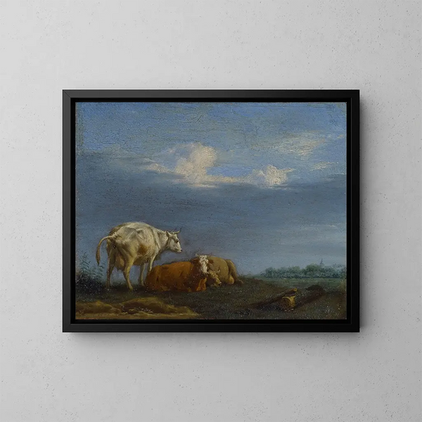 Wioski w polu - Adriaen van de Velde — oprawiony obraz na ścianie