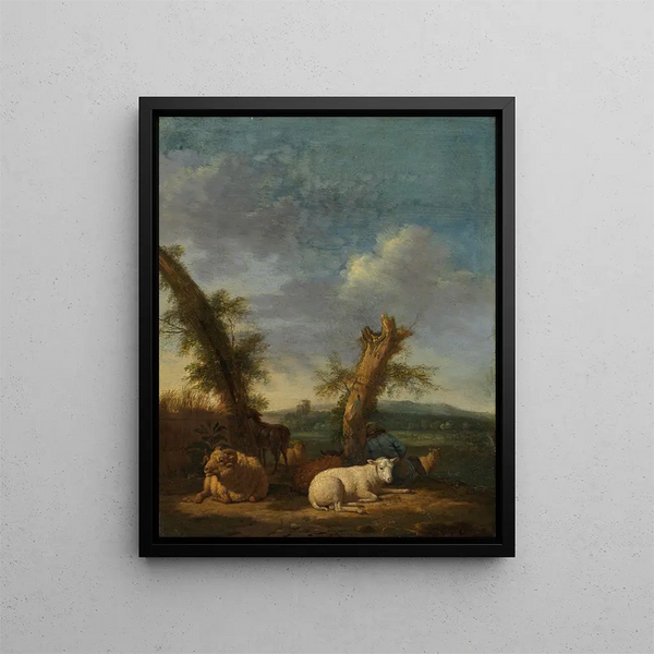 Adriaen van de Velde - Landscape with Sheep and a Sleeping Shepherd.webp