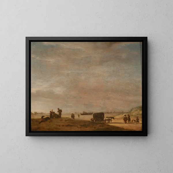 Plaża w Scheveningen - Adriaen van de Velde — oprawiony obraz na ścianie