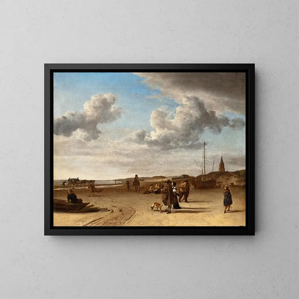 Plaża w Scheveningen - Adriaen van de Velde — oprawiony obraz na ścianie