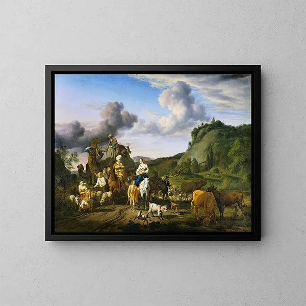 La Migration de Jacob - Adriaen van de Velde — oprawiony obraz na ścianie