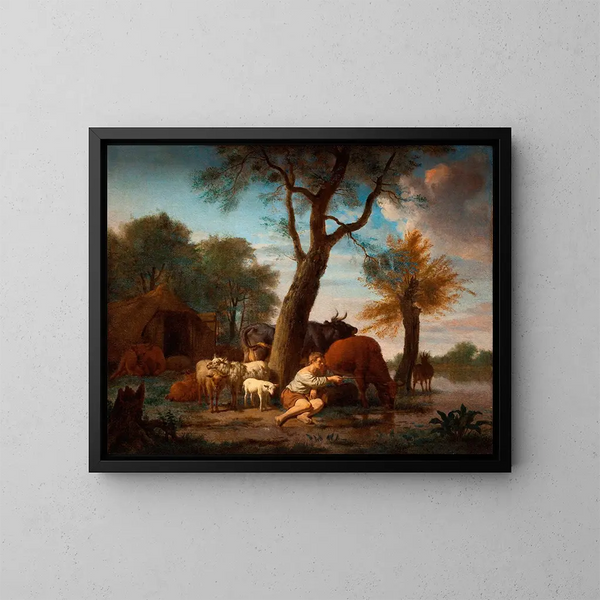 Rybak - Adriaen van de Velde — oprawiony obraz na ścianie