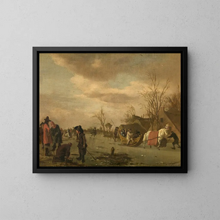 Plaisirs d'hiver - Adriaen van de Velde — oprawiony obraz na ścianie