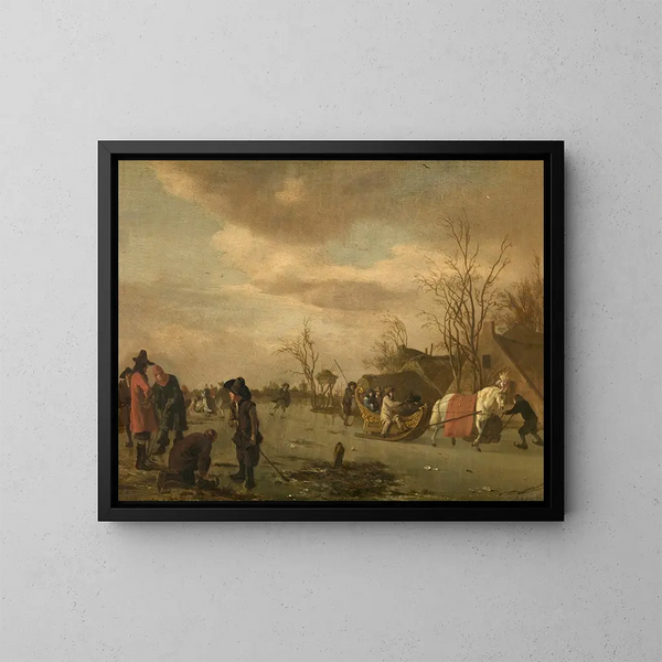 Plaisirs d'hiver - Adriaen van de Velde — oprawiony obraz na ścianie