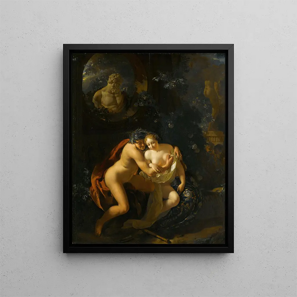 Adriaen van der Werff - A Couple Making Love in a Park Spied on by Children.webp