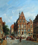 Widok na ratusz w Oudewater - Adrianus Eversen — widok dzieła