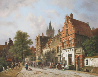 Delft z Prinsenhof w oddali - Adrianus Eversen — widok dzieła