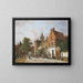Delft z Prinsenhof w oddali - Adrianus Eversen — oprawiony obraz na ścianie