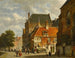 Figures sur une rue ensoleillée - Adrianus Eversen — widok dzieła