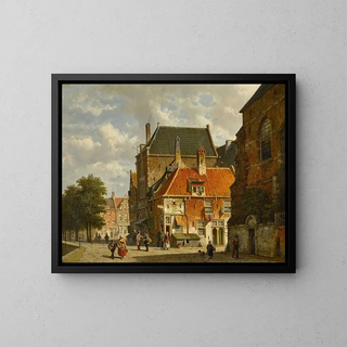 Adrianus Eversen - Figures on a Sunlit Street.webp