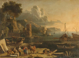 Scena portu śródziemnomorskiego - Adrien Manglard — widok dzieła