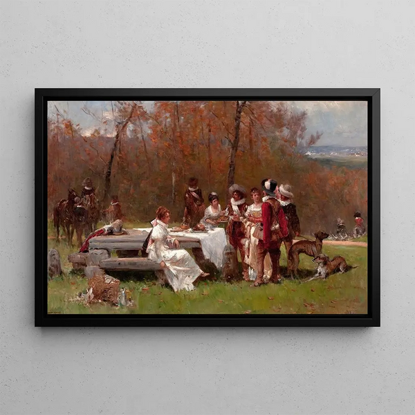 Le rassemblement - Adrien Moreau — oprawiony obraz na ścianie
