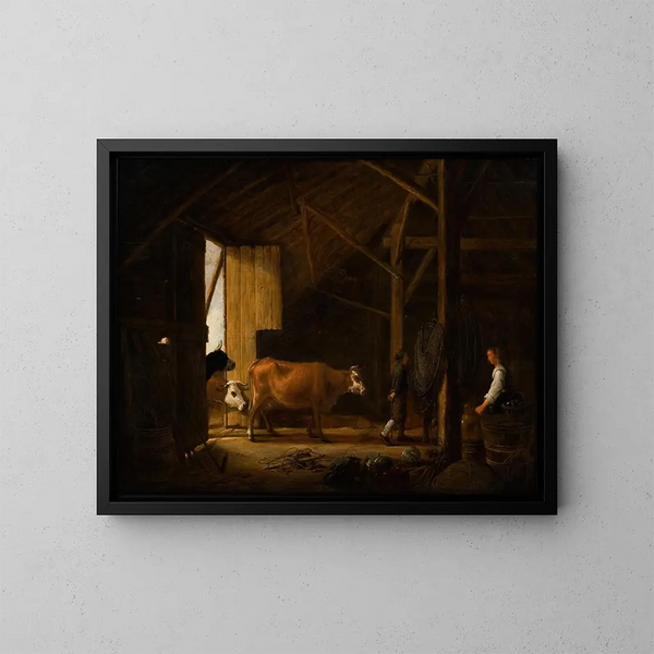Wnętrza stajni - Aelbert Cuyp — oprawiony obraz na ścianie