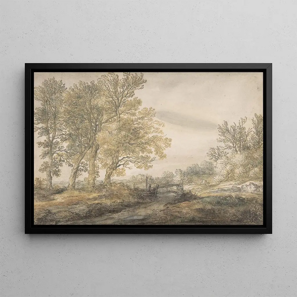 pejzaż z drzewami - Aelbert Cuyp — oprawiony obraz na ścianie