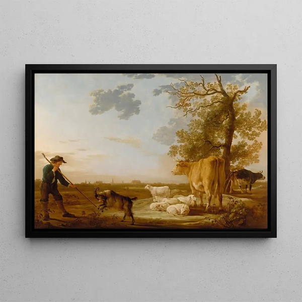 pejzaż z bydłem - Aelbert Cuyp — oprawiony obraz na ścianie