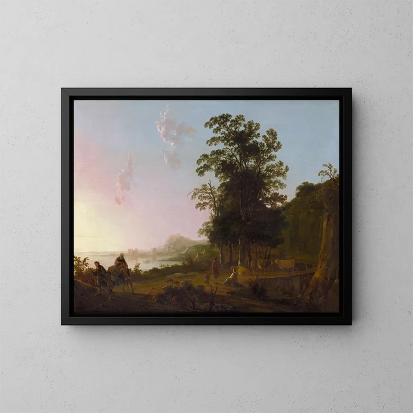 pejzaż z ucieczką do Egiptu - Aelbert Cuyp — oprawiony obraz na ścianie
