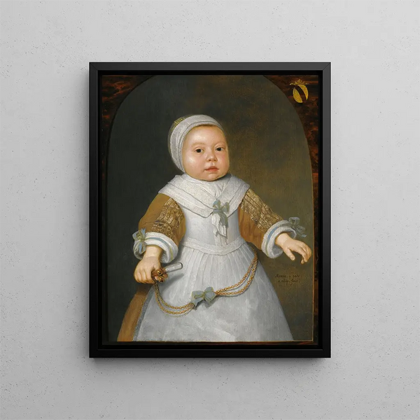 portretu rocznej dziewczynki z rodziny Van Der Burch - Aelbert Cuyp — oprawiony obraz na ścianie