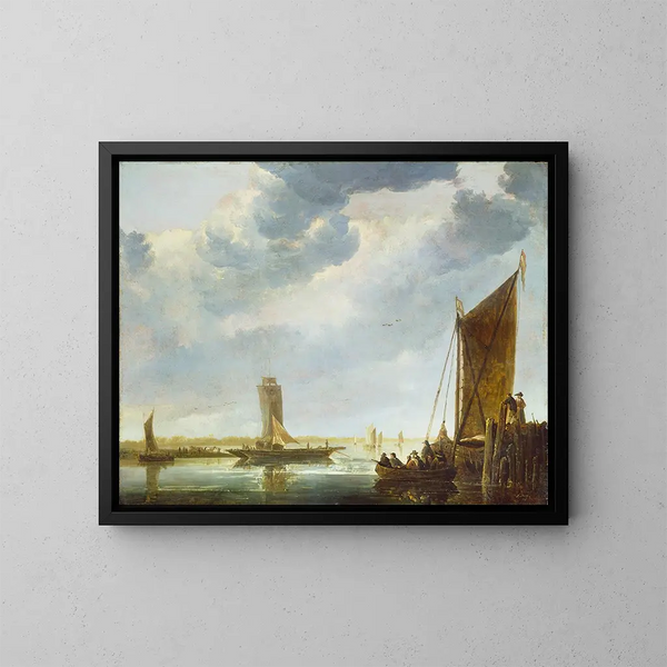Le bac - Aelbert Cuyp — oprawiony obraz na ścianie
