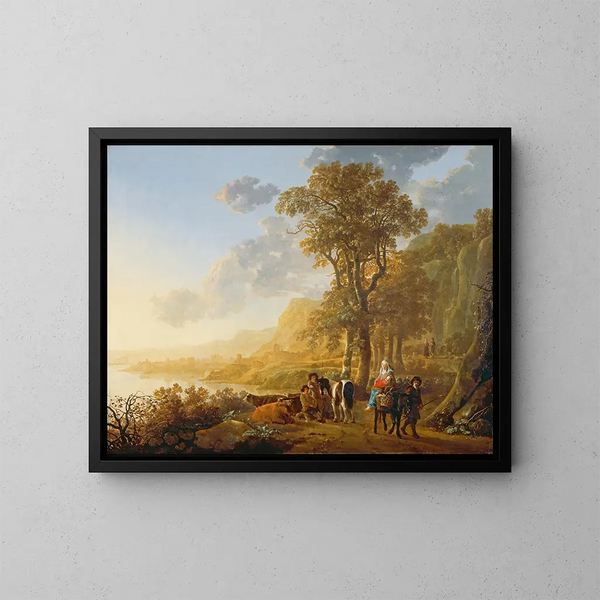 Ucieczka do Egiptu - Aelbert Cuyp — oprawiony obraz na ścianie