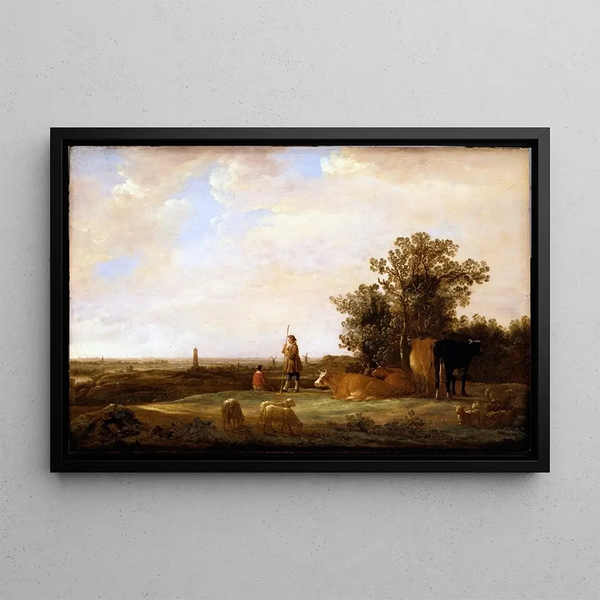 Widok na równinę - Aelbert Cuyp — oprawiony obraz na ścianie
