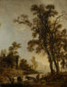 Brzeg rzeki z bydłem - Aert van der Neer — widok dzieła