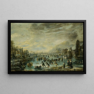 Aert van der Neer - Winter Landscape With Skaters.webp