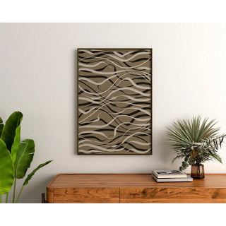 Affiche Bohème Ondulations Beige et Noir - Design Contemporain