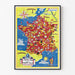 Plakat Vintage mapa Francji