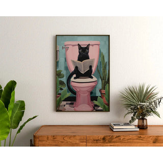Affiche Chat aux toilettes