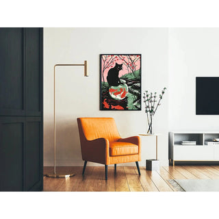 Affiche Chat et Bocal à Poissons