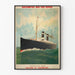 Plakat Cherbourg reklama vintage – transatlantyczny statek pasażerski American Line
