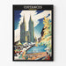 Plakat Coutances vintage – Katedra i targ