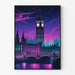 Plakat Cyberpunk z Londynu — prezentacja dzieła na ścianie