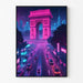 Plakat Cyberpunk z Paryża - Łuk Triumfalny