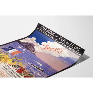 Affiche Jersey vintage – Traversées maritimes vers les îles anglo-normandes