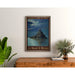 Plakat Mont-Saint-Michel vintage – Widok nocą przy księżycowym świetle