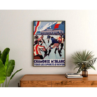 Affiche Sports d'Hiver à Chamonix Vintage