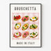 Plakat dekoracji kuchni - Bruschetta