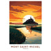 Plakat z Mont Saint-Michel Vintage