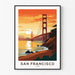 Plakat złotej bramy San Francisco Vintage