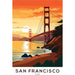 Plakat złotej bramy San Francisco Vintage